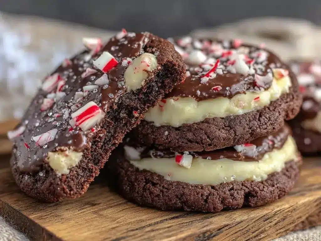 crispy peppermint bark cookies - featured image