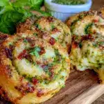 easy cheesy pesto pinwheels - featured image