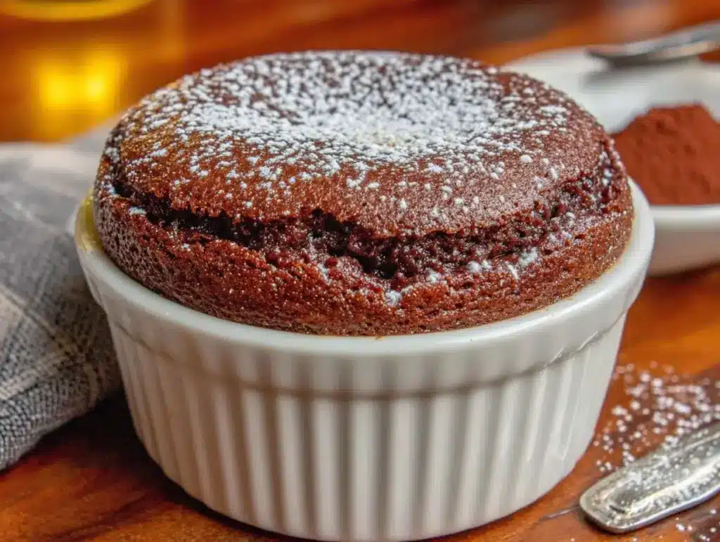 fluffy chocolate soufflé - featured image