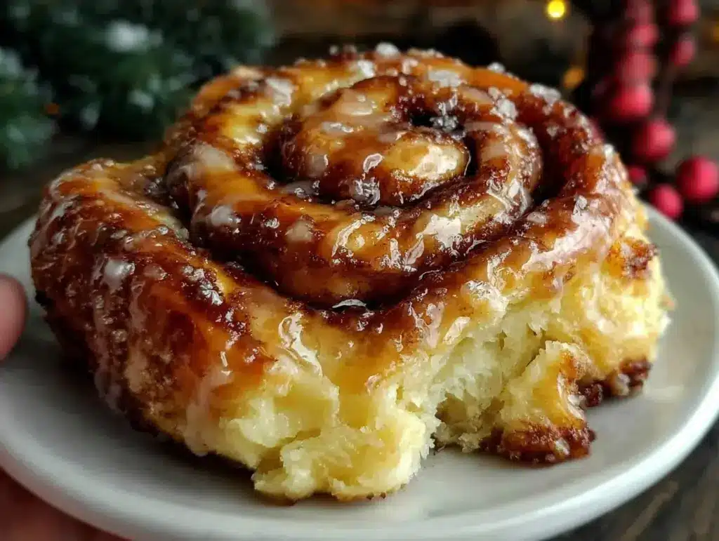 fluffy christmas morning cinnamon rolls - featured image