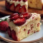 fluffy strawberry cream cake - featured image