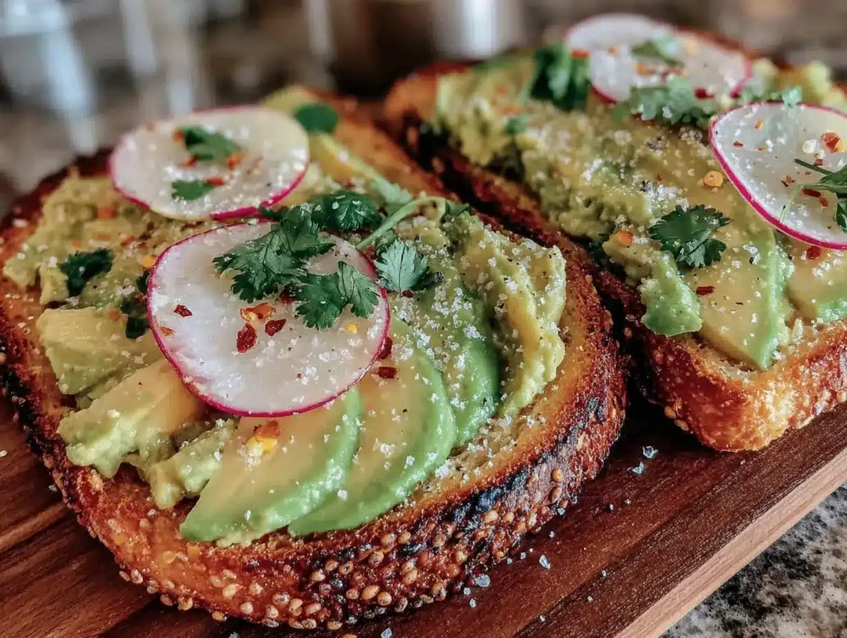 fresh avocado toast preparation steps