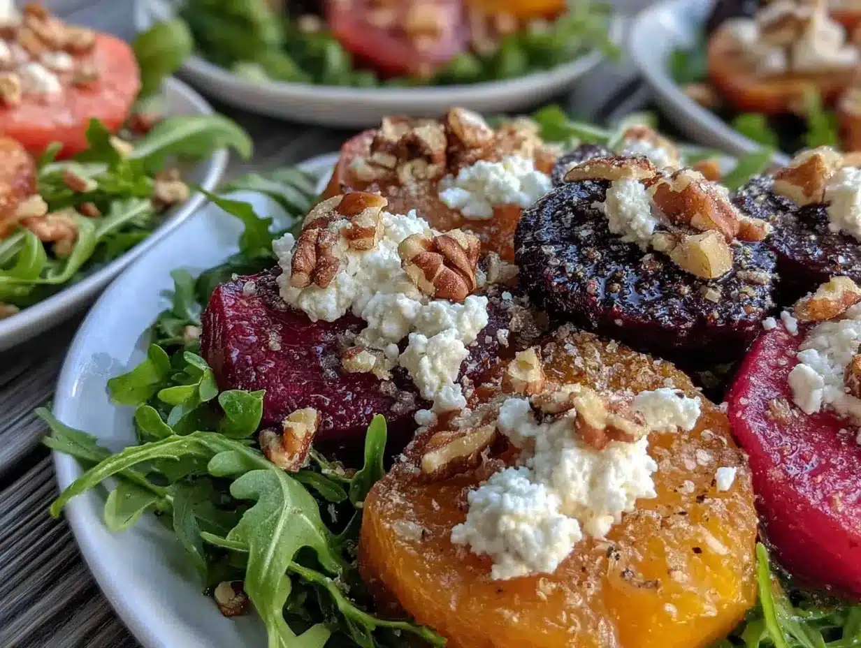 fresh beet and goat cheese salad preparation steps