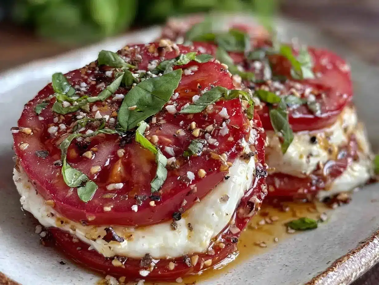 fresh Caprese salad preparation steps
