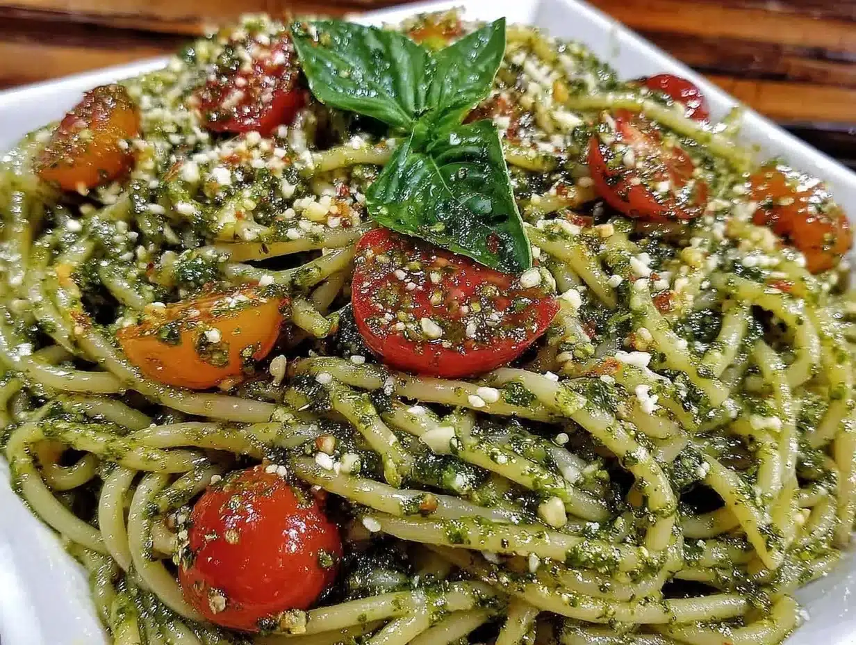 fresh pesto pasta preparation steps