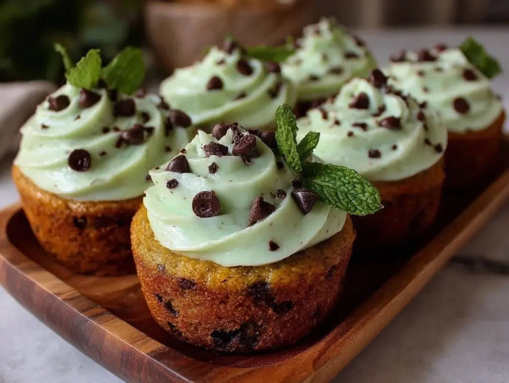 fudgy mint chocolate chip cupcakes - featured image