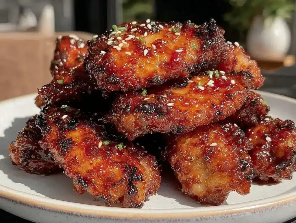 Honey Sriracha Glazed Chicken Wings - featured image