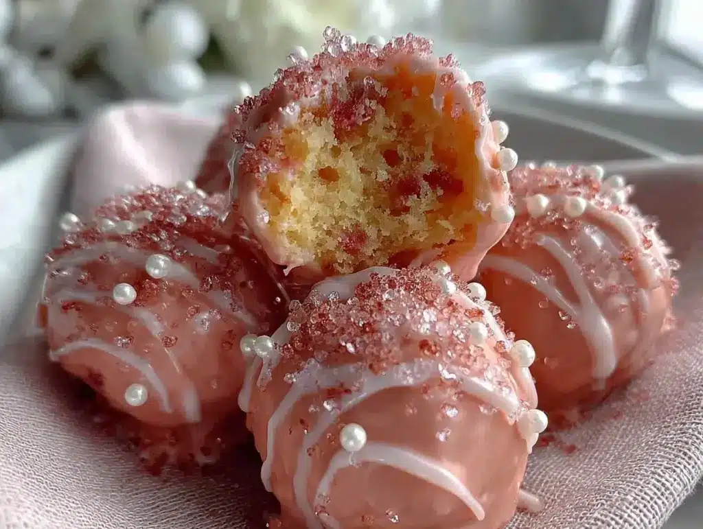 pink champagne truffles - featured image
