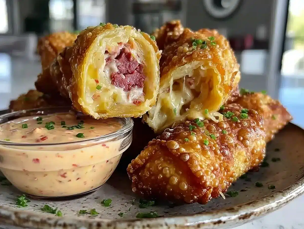 Reuben egg rolls preparation steps