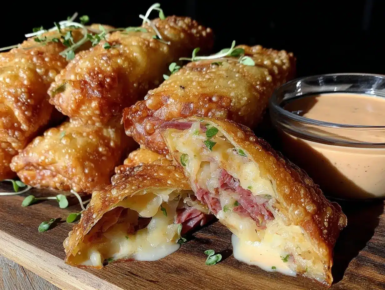 Reuben egg rolls preparation steps