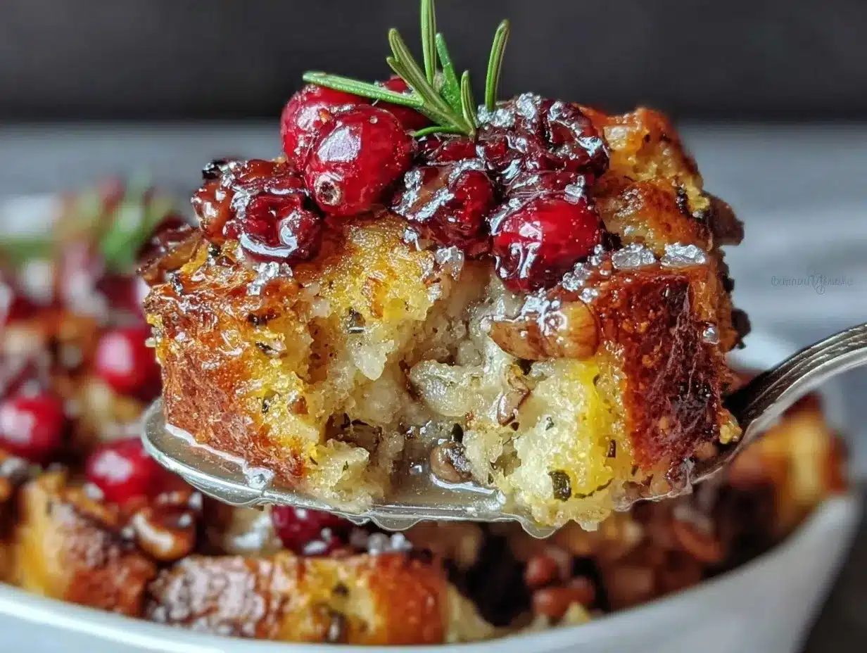 savory cranberry walnut stuffing preparation steps