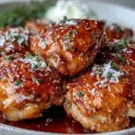 slow cooker honey garlic chicken thighs - featured image