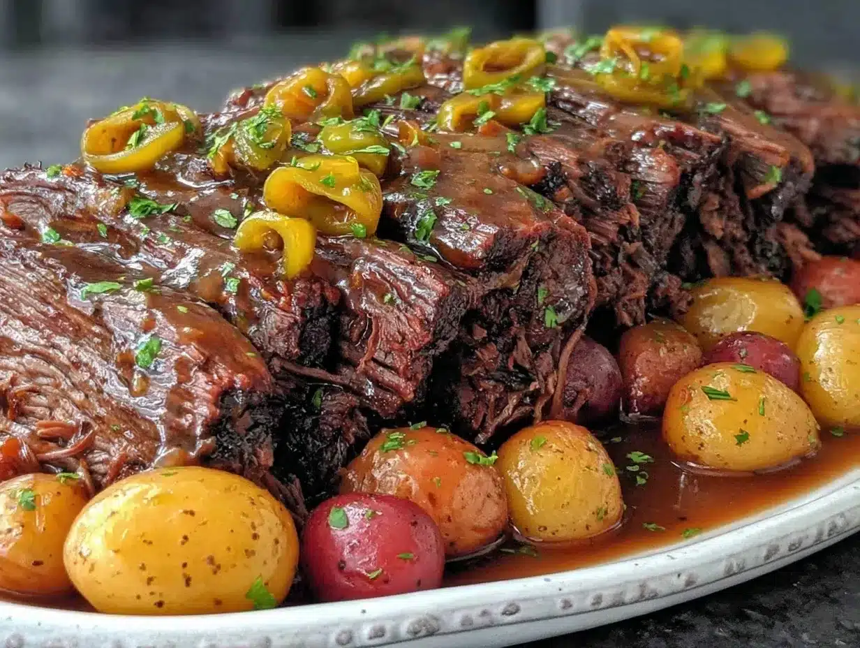 Slow Cooker Mississippi Pot Roast preparation steps