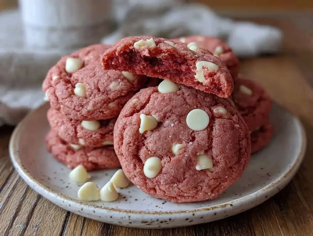 soft and chewy pink velvet cookies preparation steps