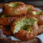 soft fluffy green bagels - featured image