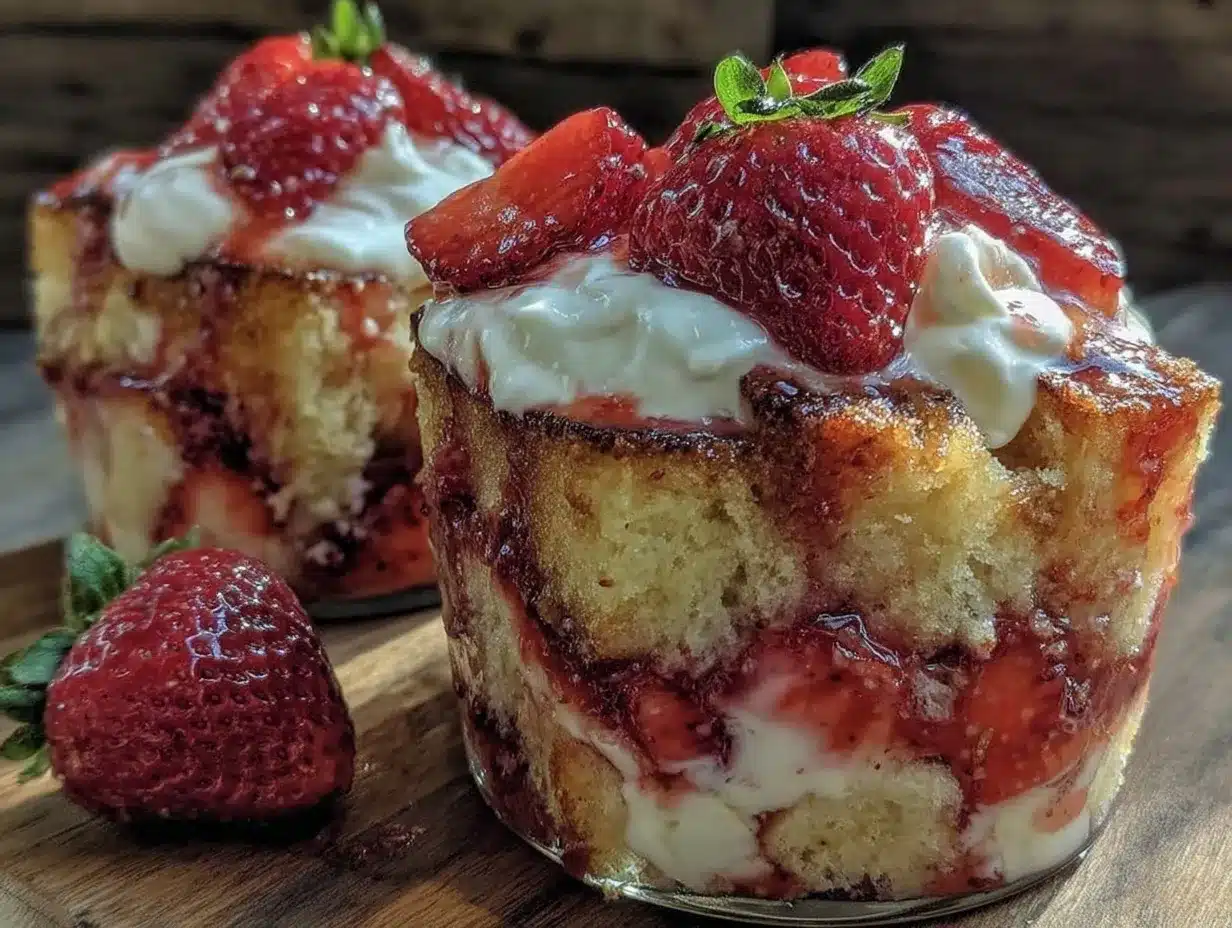 Strawberry Shortcake Trifle preparation steps