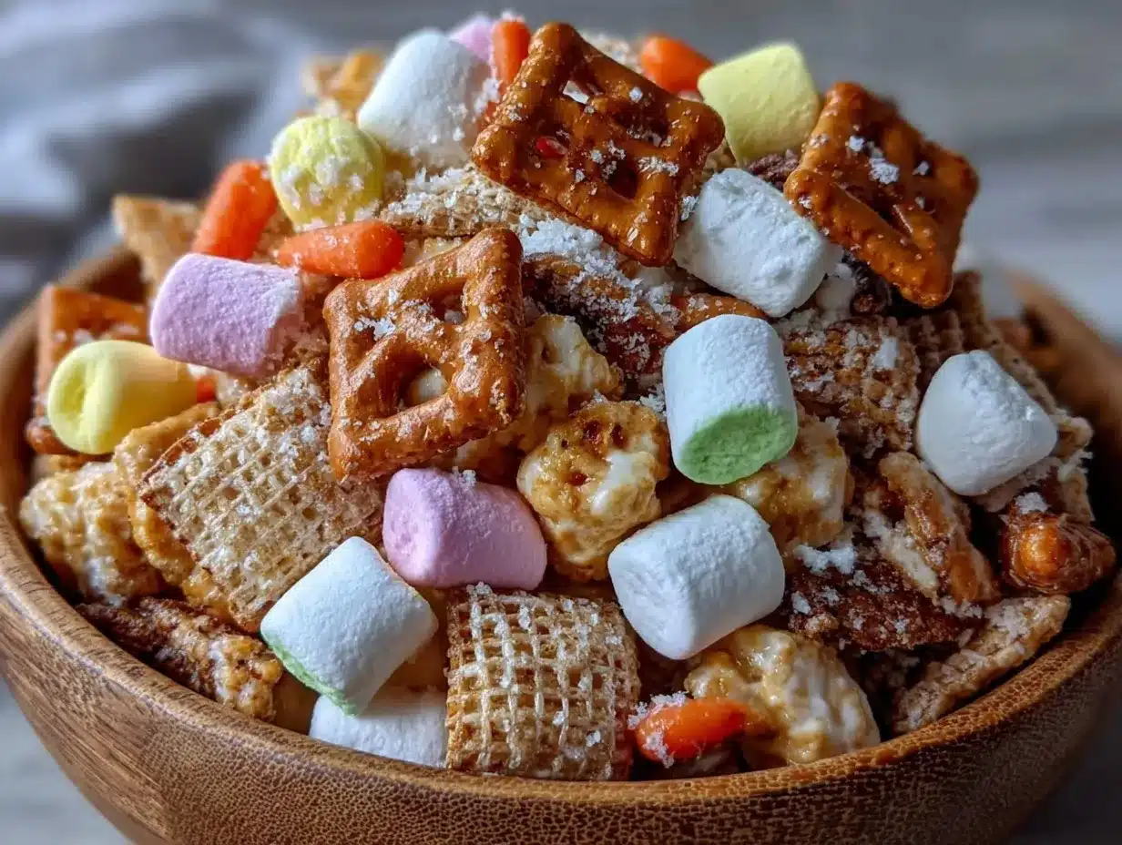 Sweet and Crunchy Bunny Bait Snack Mix preparation steps