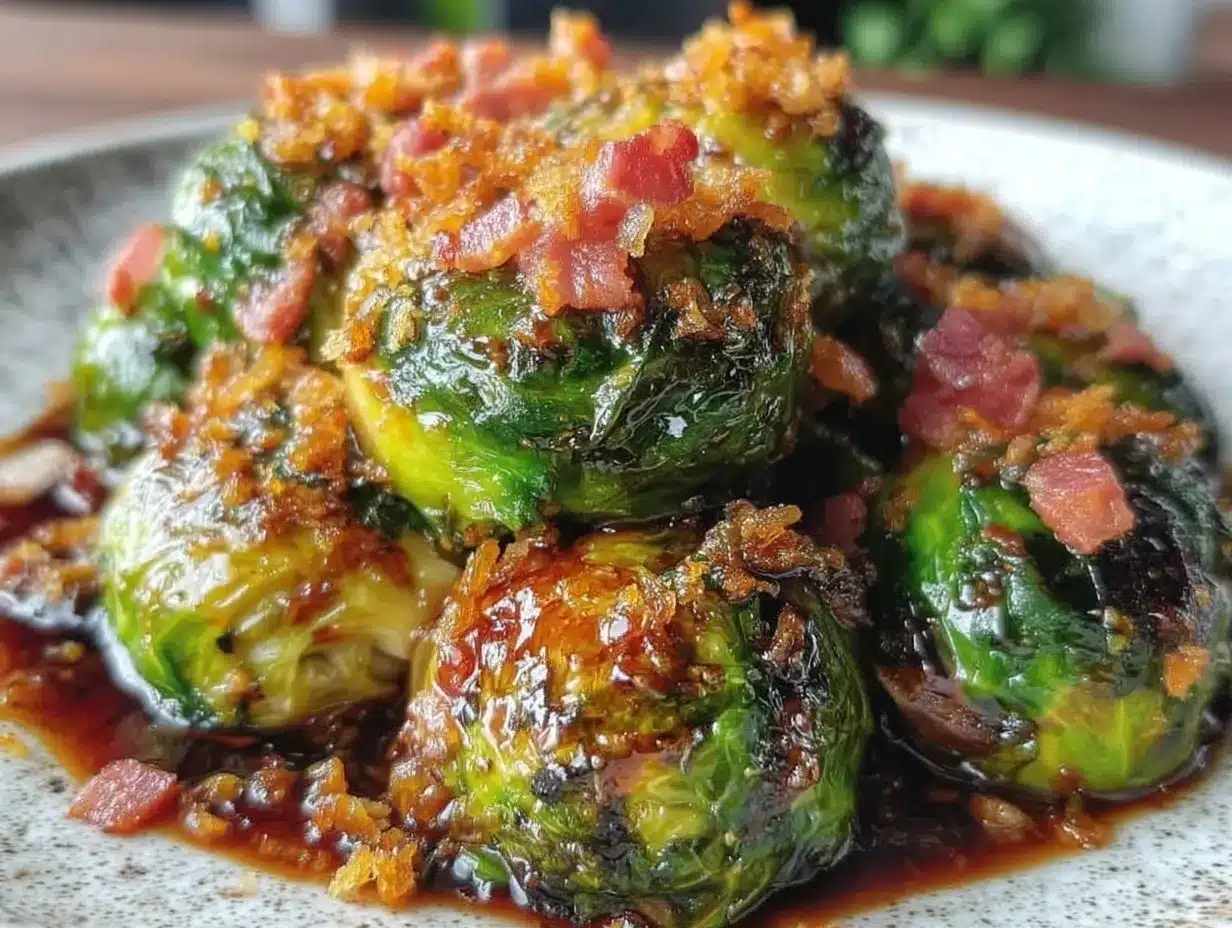 balsamic glazed brussels sprouts preparation steps