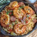 Cajun shrimp andouille jambalaya - featured image
