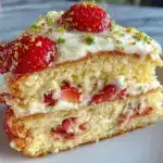 Champagne Strawberry Mimosa Cake - featured image