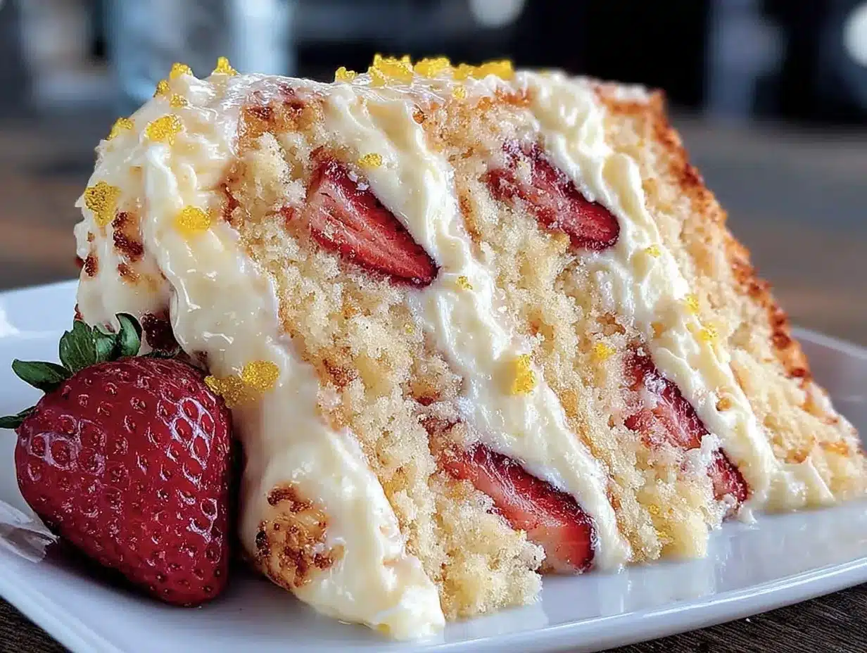 Champagne Strawberry Mimosa Cake preparation steps