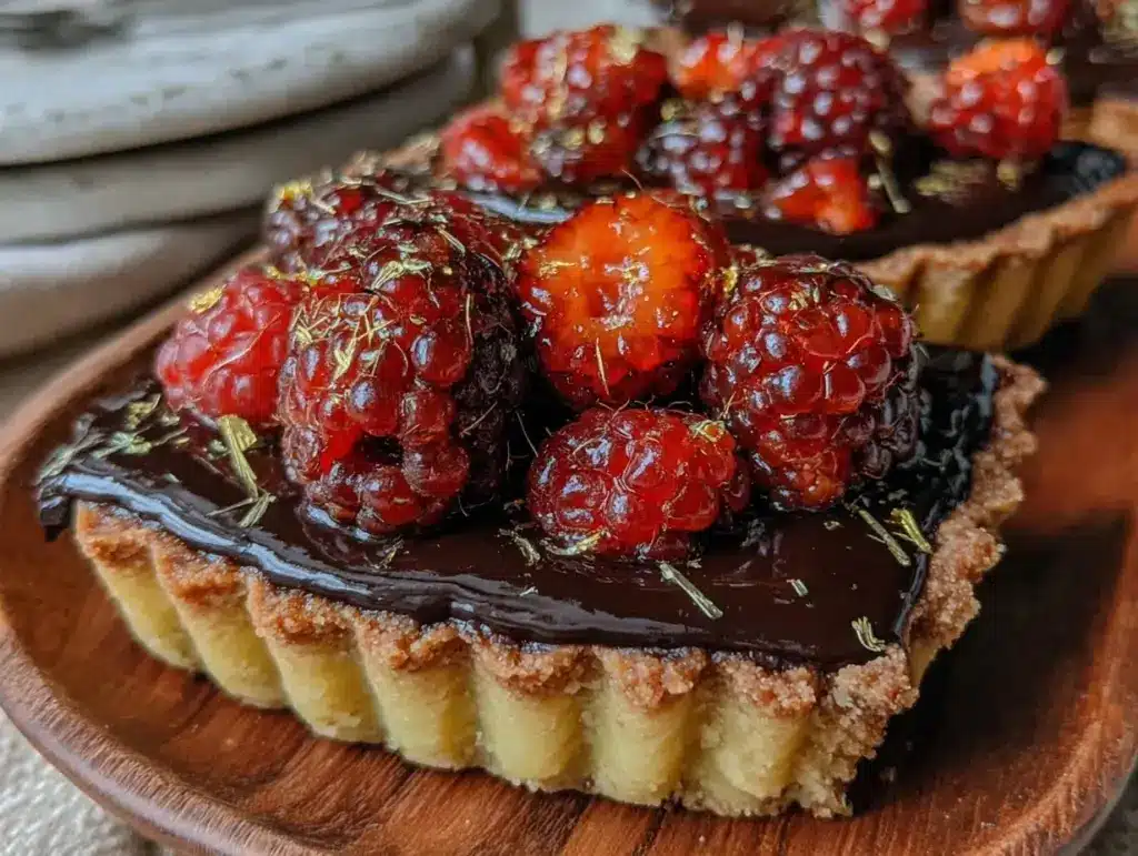 chocolate raspberry tart - featured image