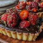 chocolate raspberry tart - featured image