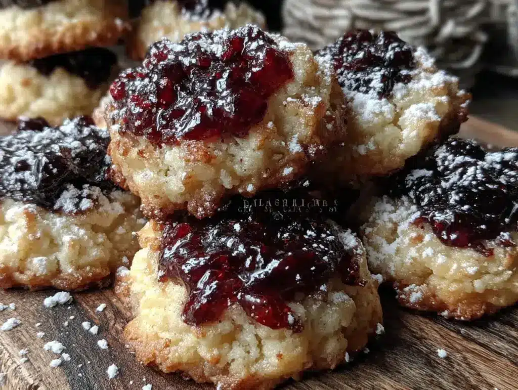 classic homemade thumbprint cookies with jam - featured image