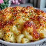 creamy baked mac and cheese - featured image