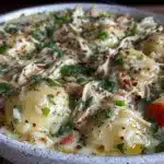 creamy comfort chicken and rice soup - featured image