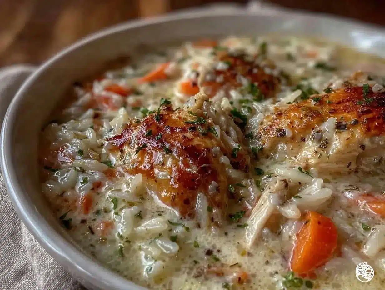 creamy comfort chicken and rice soup preparation steps