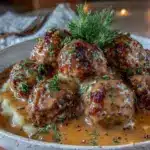 creamy crockpot swedish meatballs - featured image