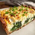 creamy emerald spinach and feta quiche - featured image