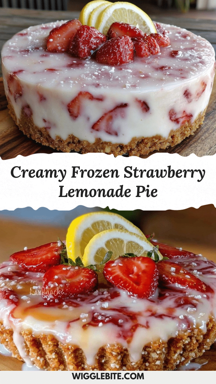 creamy frozen strawberry lemonade pie recipe
