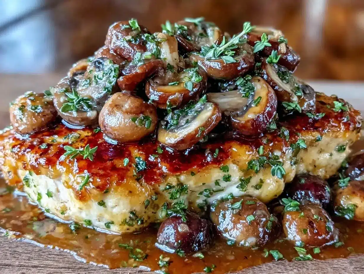 creamy garlic mushroom chicken preparation steps