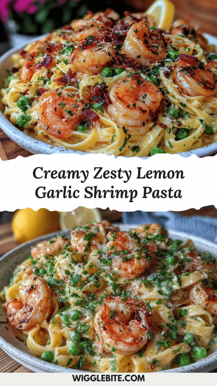creamy lemon garlic shrimp pasta recipe