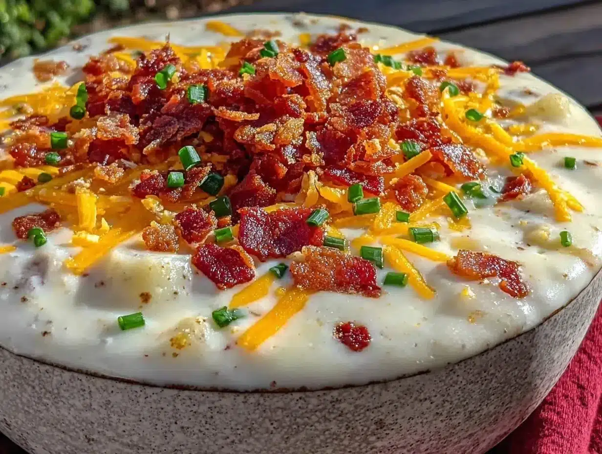 creamy loaded baked potato soup with bacon preparation steps