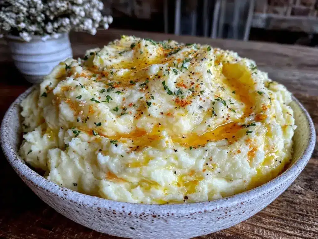creamy mashed potatoes with butter - featured image