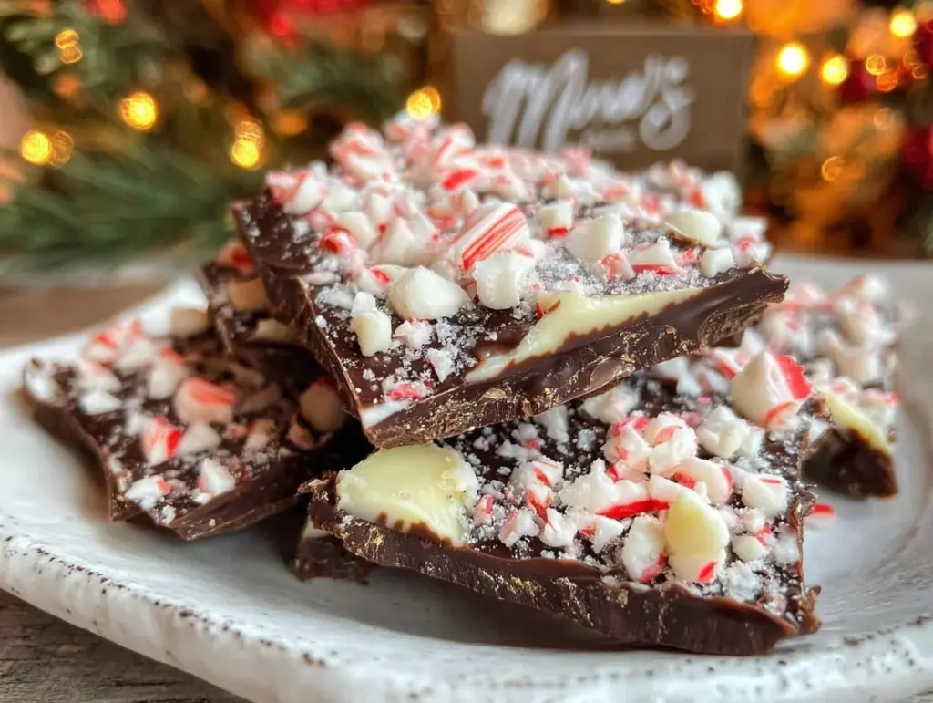 creamy peppermint bark - featured image