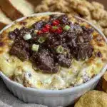 creamy philly cheesesteak dip - featured image