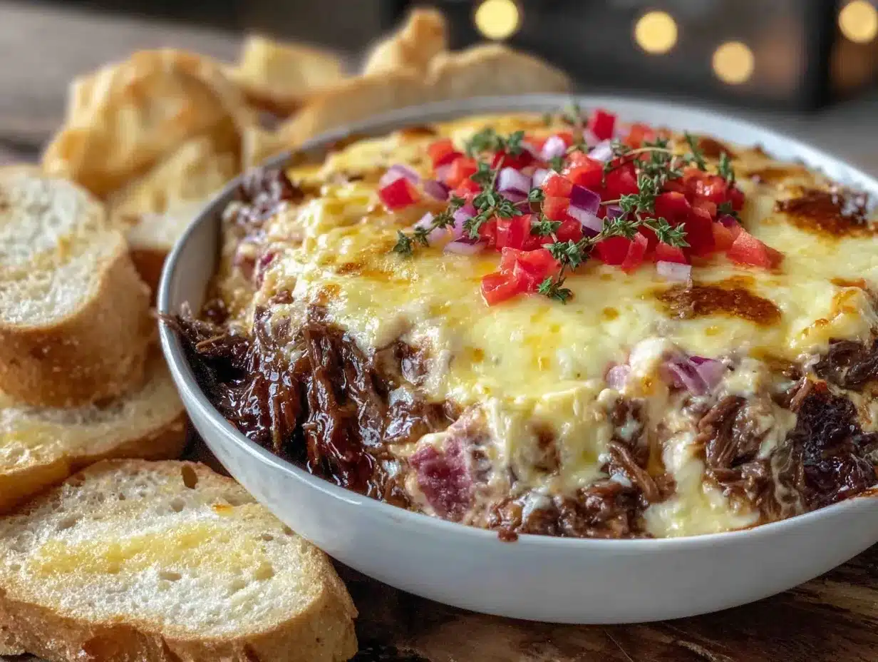 creamy philly cheesesteak dip preparation steps
