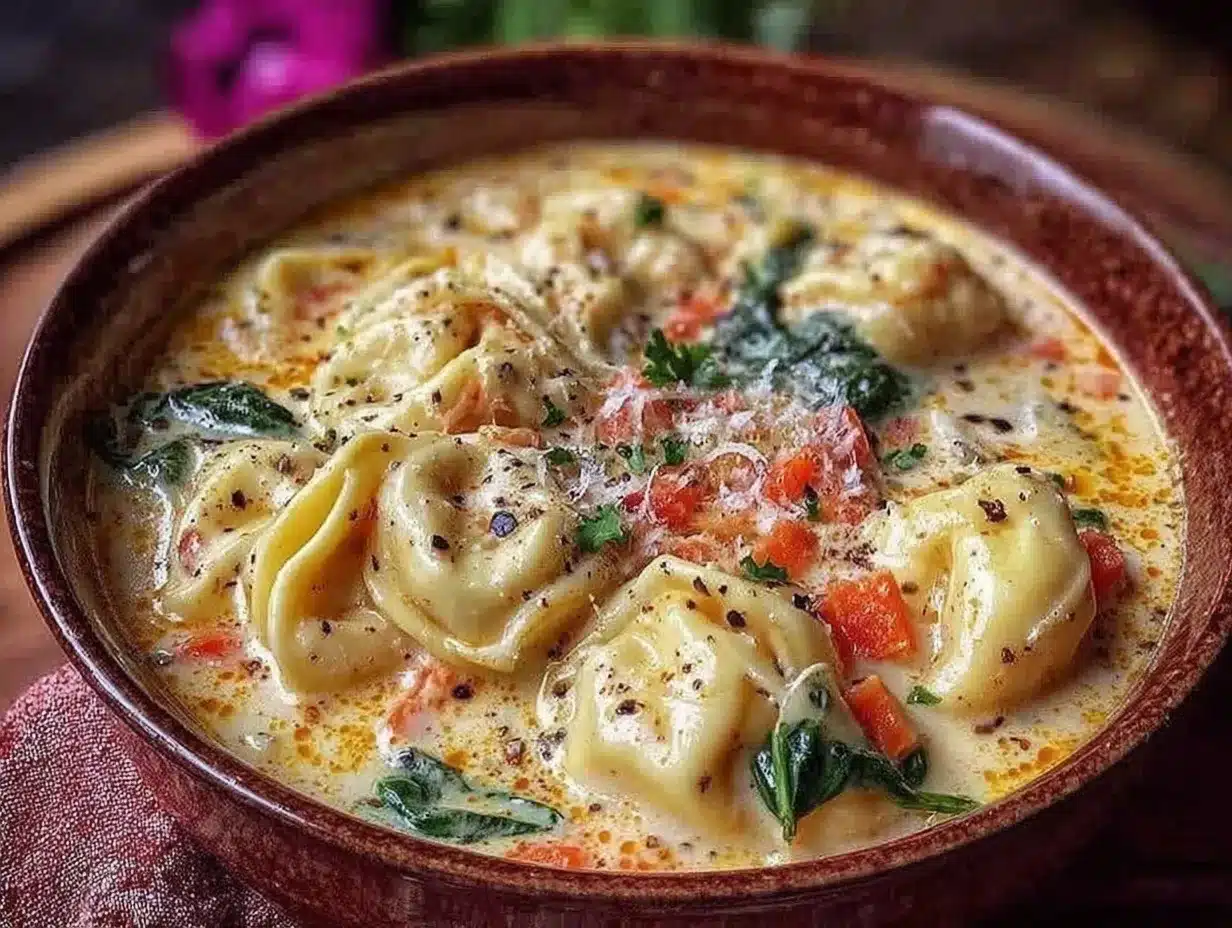 creamy slow cooker tortellini soup preparation steps