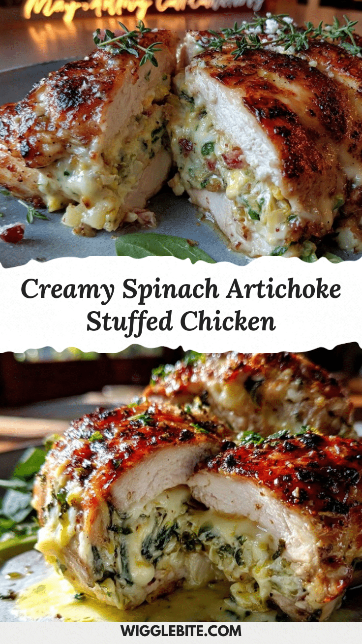 creamy spinach artichoke stuffed chicken breast recipe