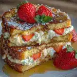 creamy strawberry cheesecake stuffed french toast - featured image
