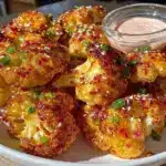 crispy air fryer bang bang cauliflower bites - featured image