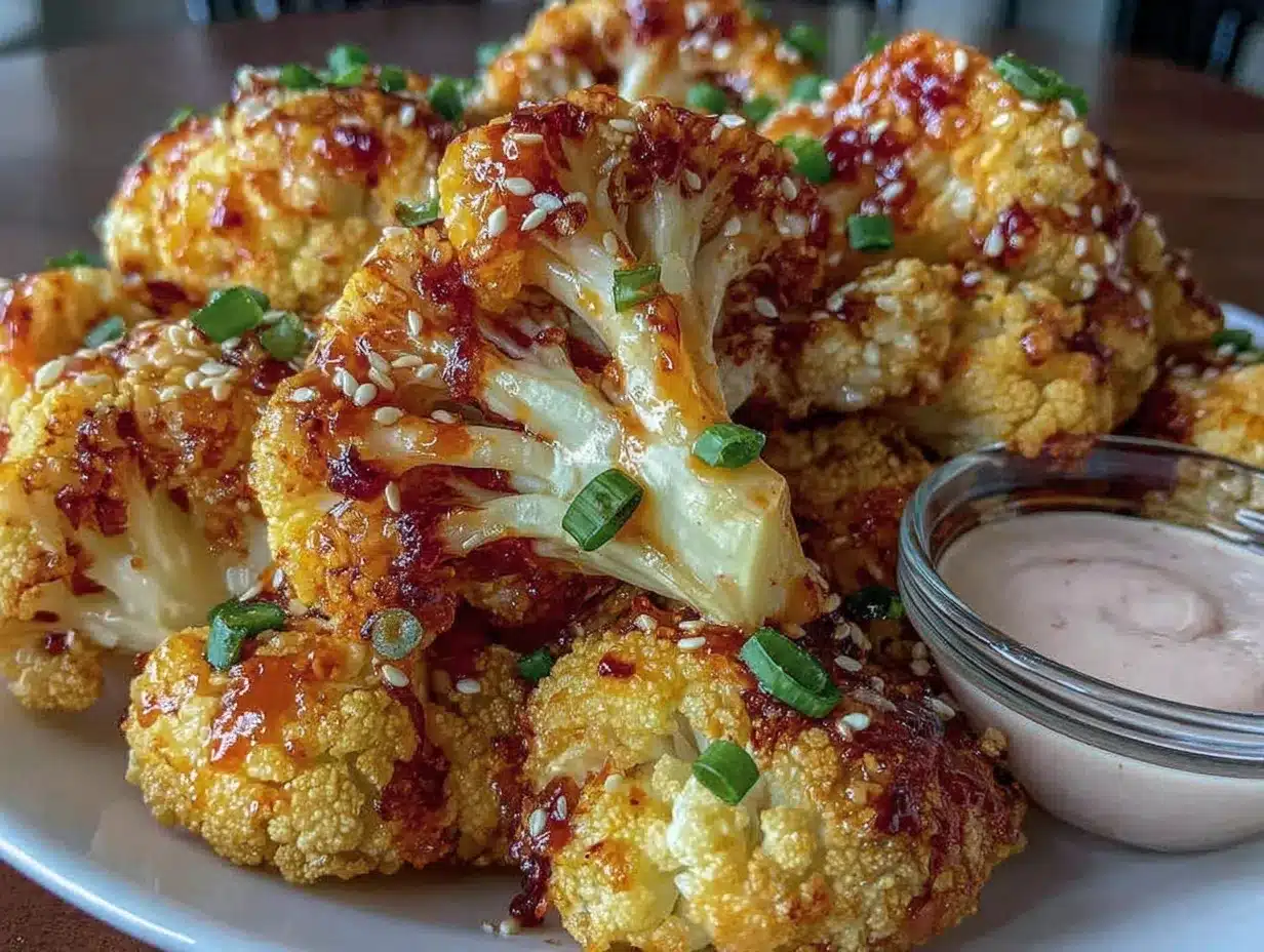 crispy air fryer bang bang cauliflower bites preparation steps