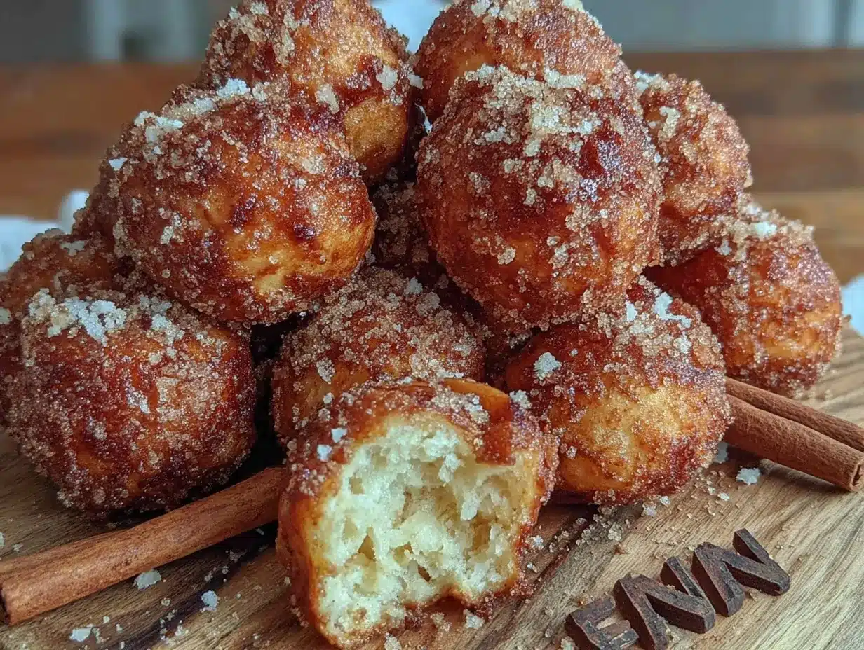 crispy air fryer cinnamon sugar donut holes preparation steps