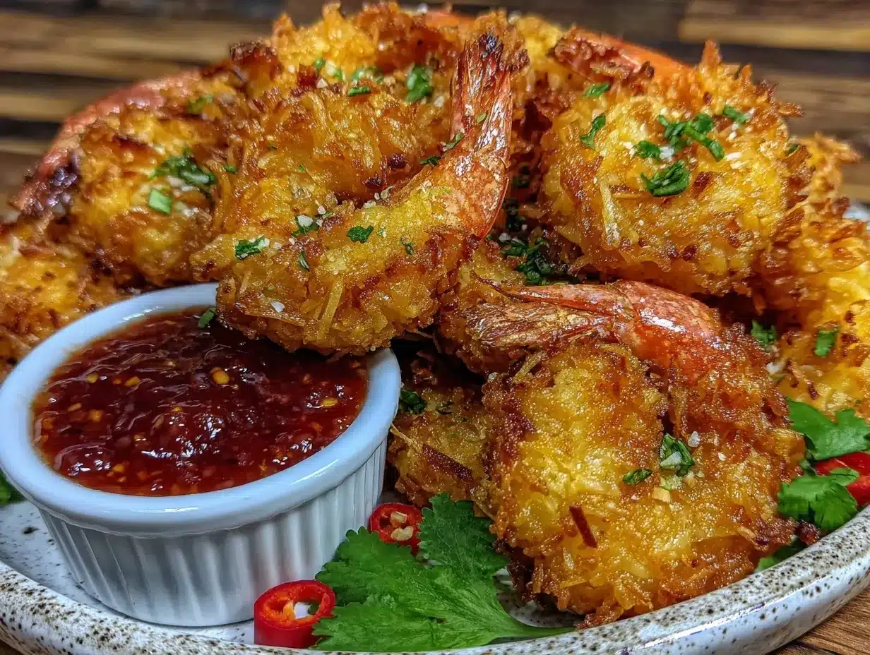 crispy air fryer coconut shrimp preparation steps