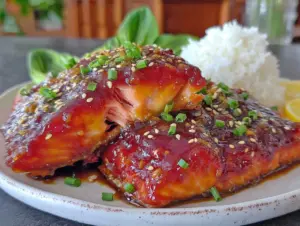 crispy air fryer honey sriracha salmon - featured image
