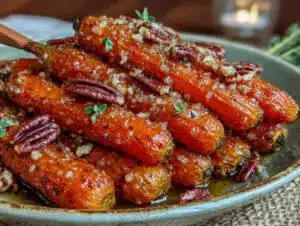 crispy air fryer maple glazed carrots - featured image